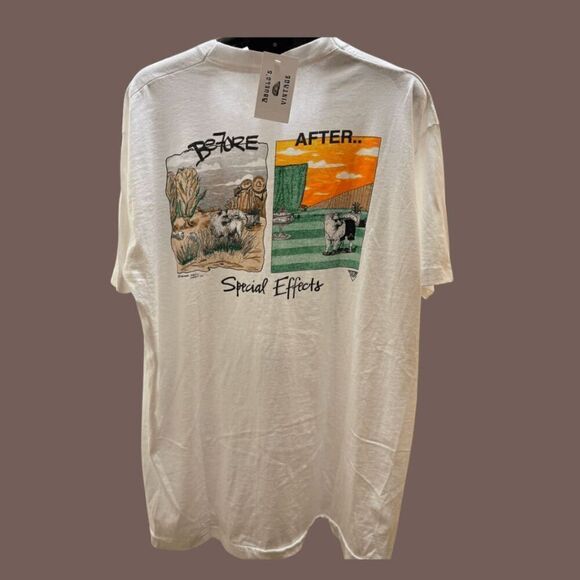 Vintage 1992 K. Telfer Design White Special Effects Graphic T-Shirt XXL - Picture 1 of 7